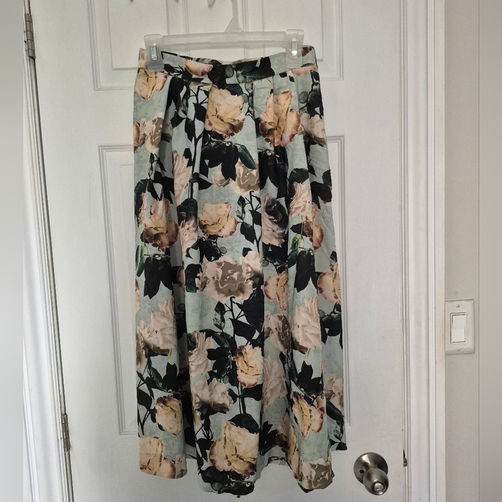 H&M Floral Midi Skirt - Multicolor